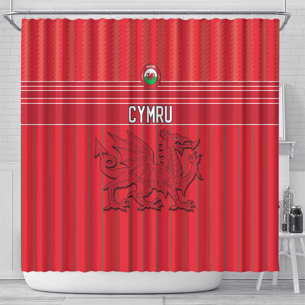 World Football 2026 Wales Shower Curtain Cymru Together Stronger - Wonder Print Shop