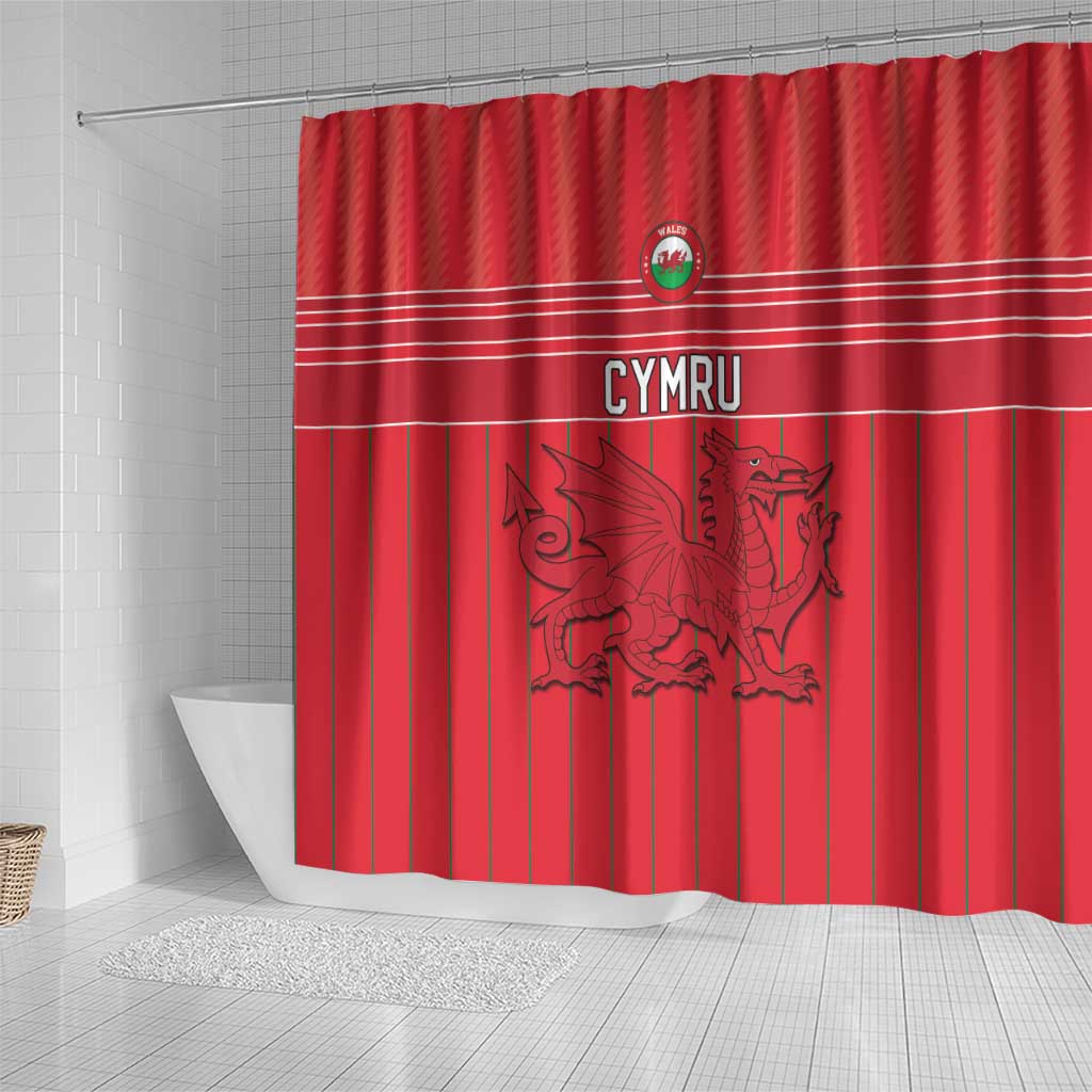 World Football 2026 Wales Shower Curtain Cymru Together Stronger - Wonder Print Shop