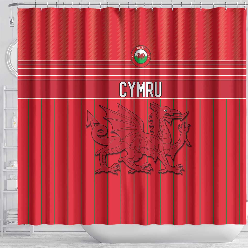 World Football 2026 Wales Shower Curtain Cymru Together Stronger - Wonder Print Shop