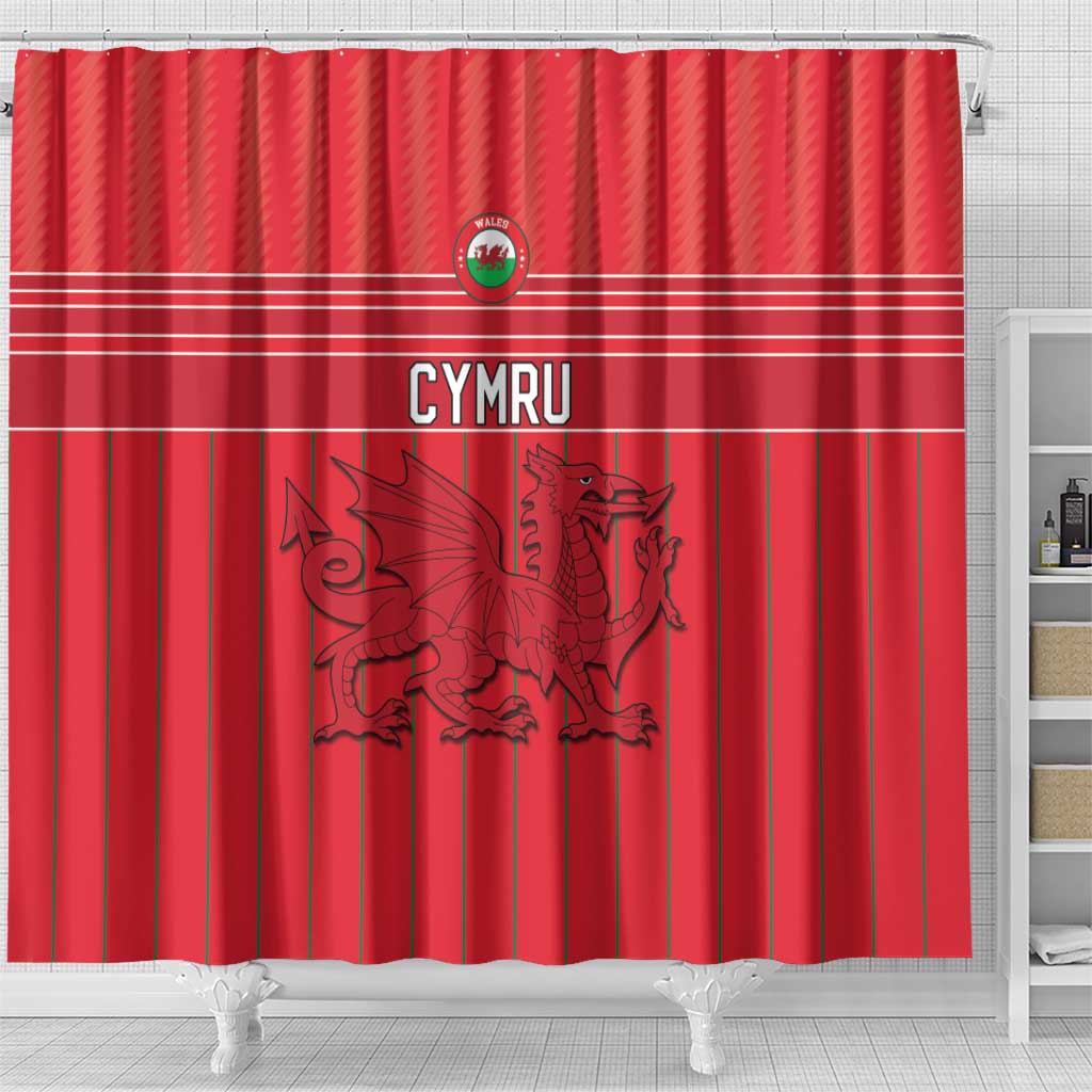 World Football 2026 Wales Shower Curtain Cymru Together Stronger - Wonder Print Shop