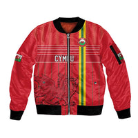 Custom World Football 2026 Wales Sleeve Zip Bomber Jacket Cymru Together Stronger - Wonder Print Shop