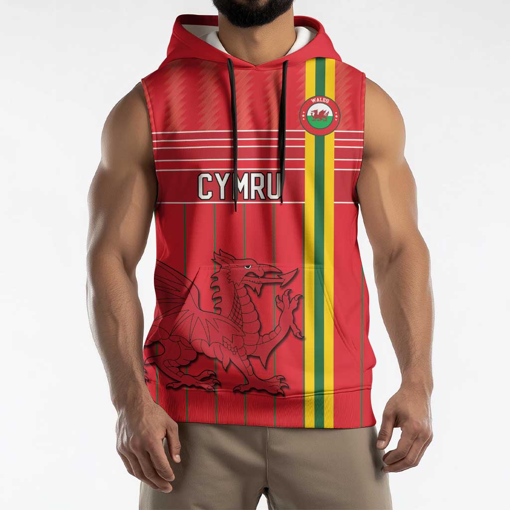 Custom World Football 2026 Wales Sleeveless Hoodie Cymru Together Stronger - Wonder Print Shop