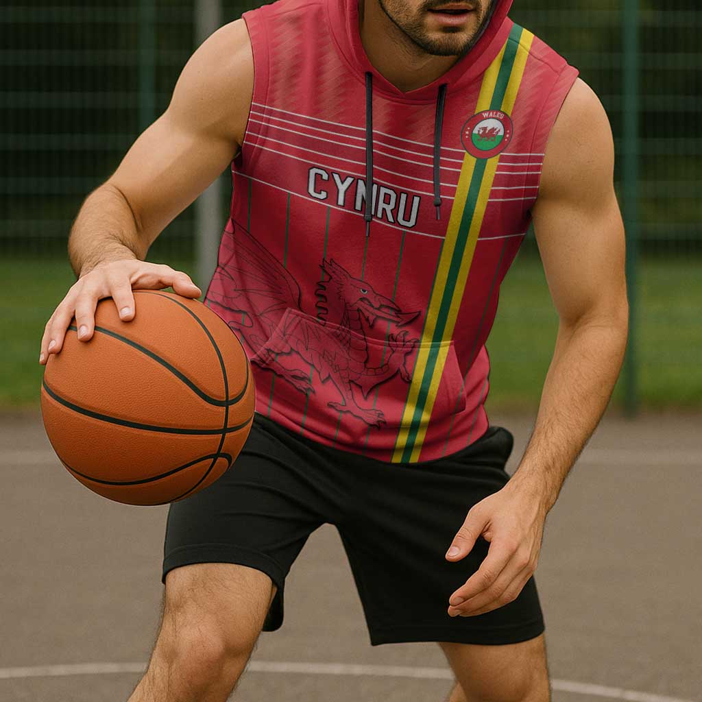 Custom World Football 2026 Wales Sleeveless Hoodie Cymru Together Stronger - Wonder Print Shop