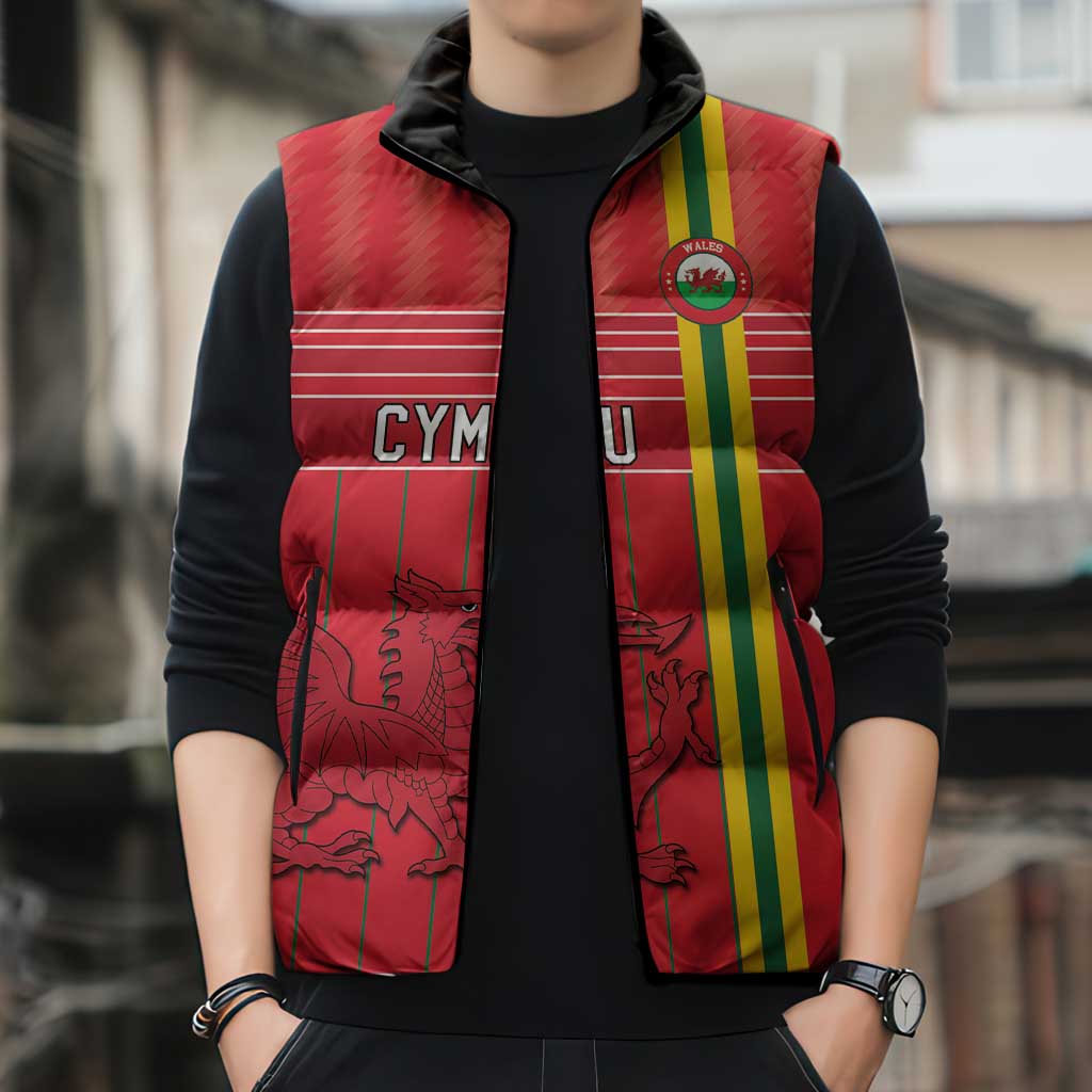 Custom World Football 2026 Wales Sleeveless Puffer Jacket Cymru Together Stronger - Wonder Print Shop