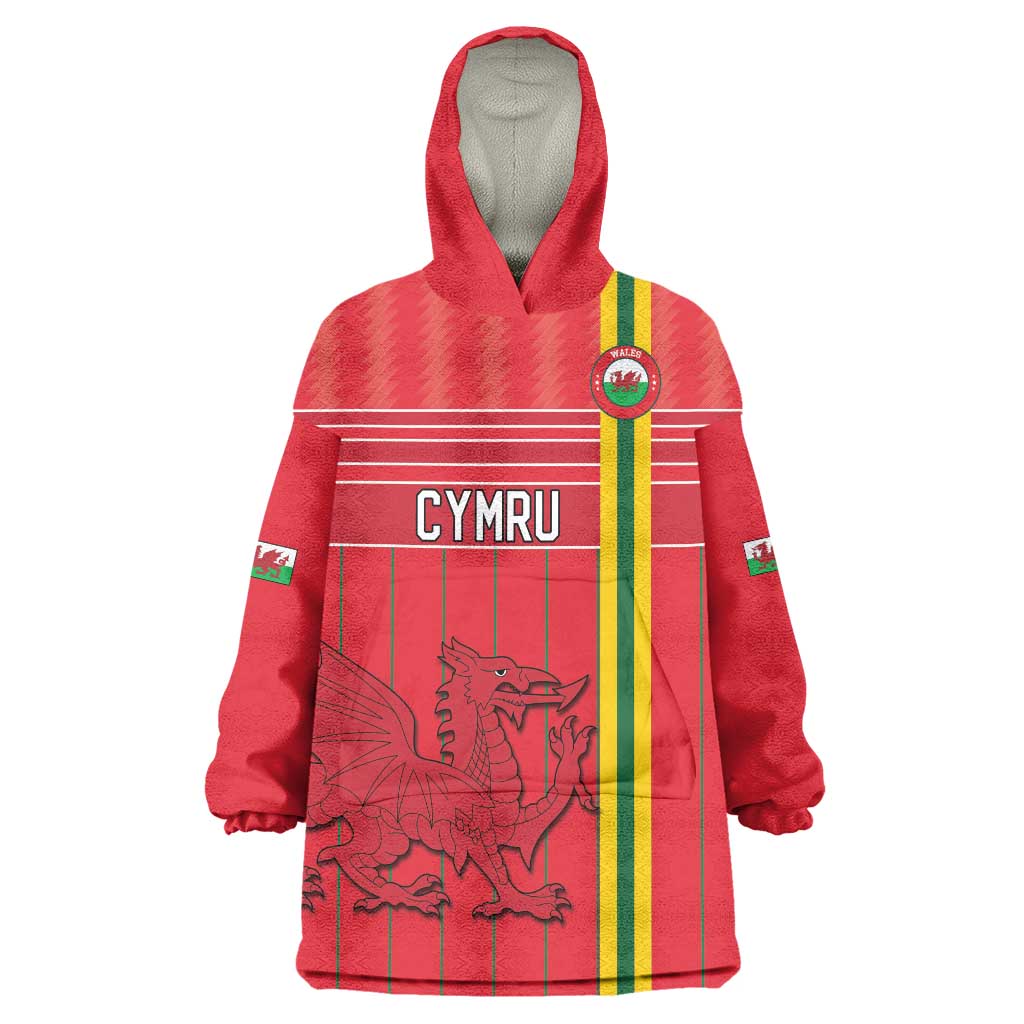 Custom World Football 2026 Wales Wearable Blanket Hoodie Cymru Together Stronger - Wonder Print Shop