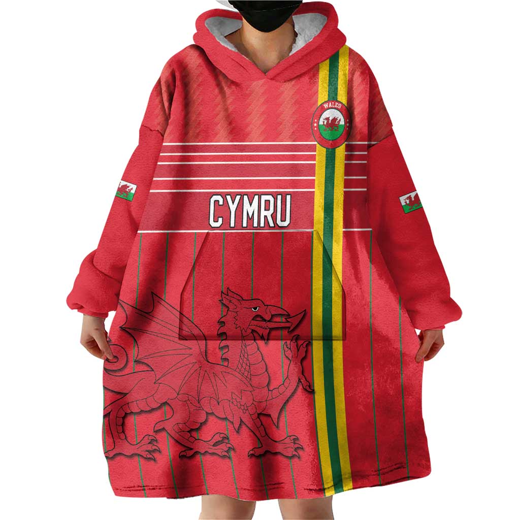 Custom World Football 2026 Wales Wearable Blanket Hoodie Cymru Together Stronger - Wonder Print Shop