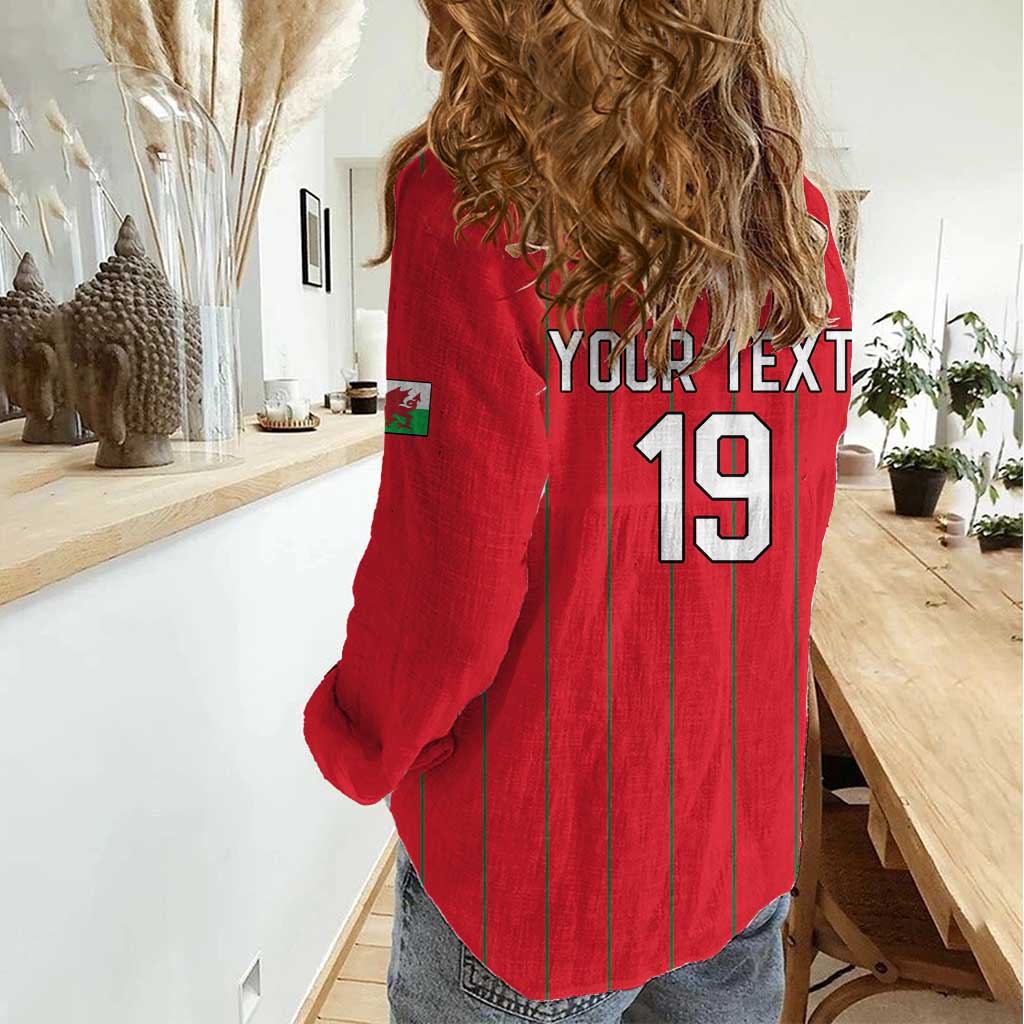 Custom World Football 2026 Wales Women Casual Shirt Cymru Together Stronger - Wonder Print Shop