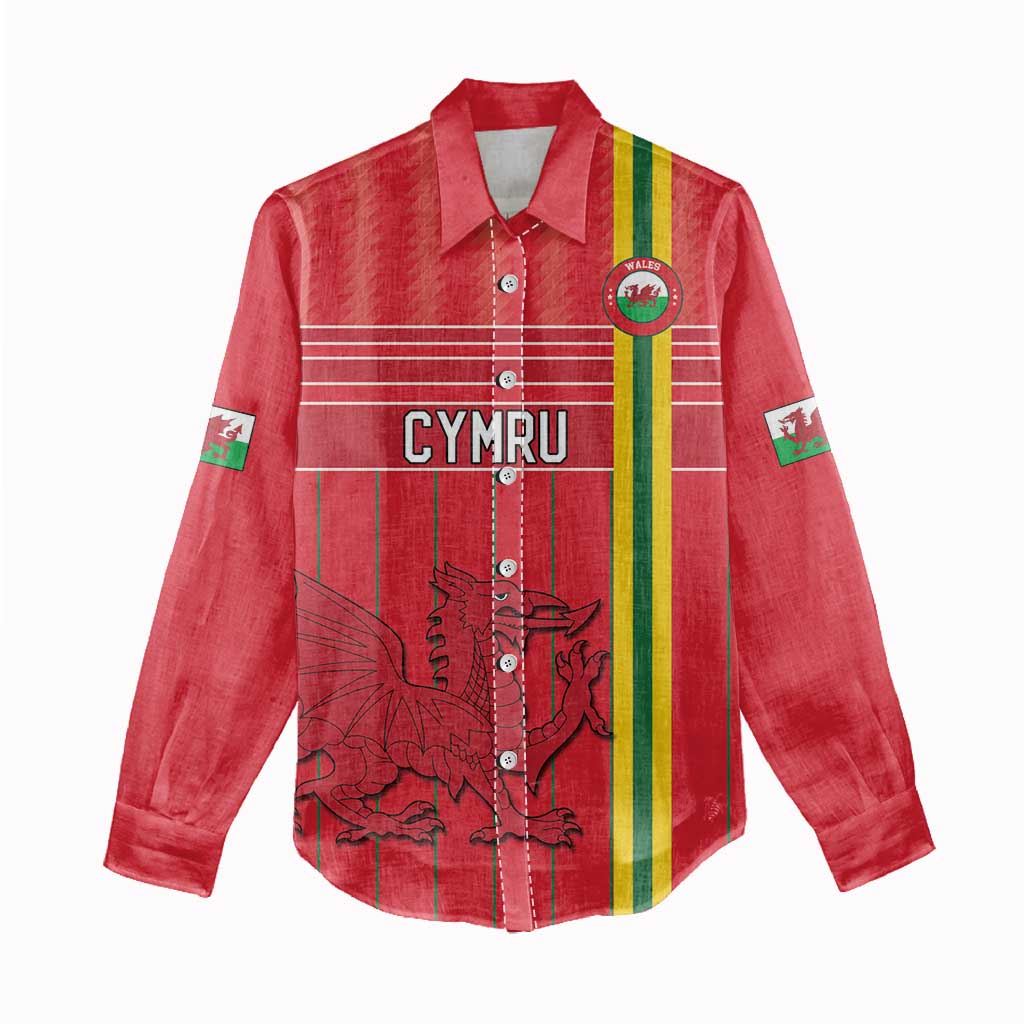 Custom World Football 2026 Wales Women Casual Shirt Cymru Together Stronger - Wonder Print Shop