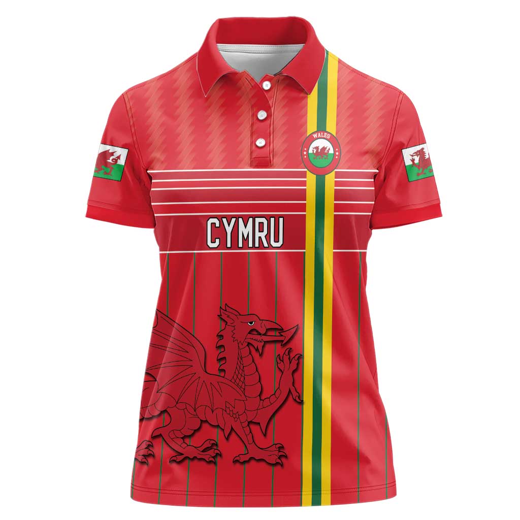 Custom World Football 2026 Wales Women Polo Shirt Cymru Together Stronger - Wonder Print Shop