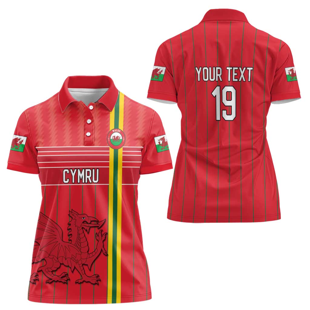 Custom World Football 2026 Wales Women Polo Shirt Cymru Together Stronger - Wonder Print Shop