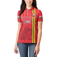Custom World Football 2026 Wales Women Polo Shirt Cymru Together Stronger - Wonder Print Shop