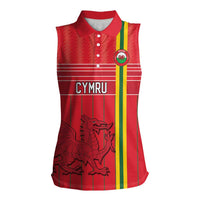 Custom World Football 2026 Wales Women Sleeveless Polo Shirt Cymru Together Stronger - Wonder Print Shop