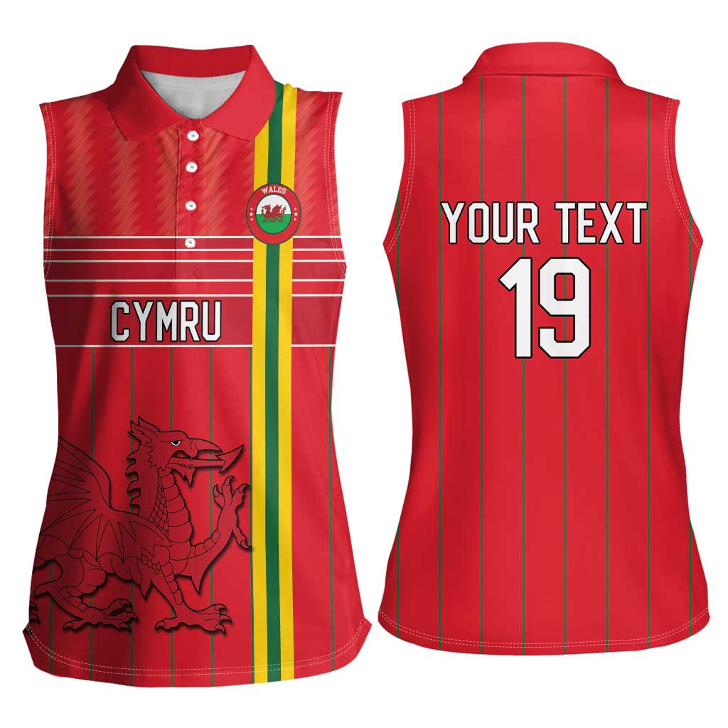 Custom World Football 2026 Wales Women Sleeveless Polo Shirt Cymru Together Stronger - Wonder Print Shop