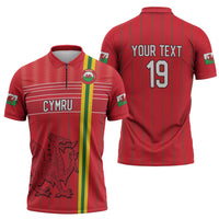 Custom World Football 2026 Wales Zipper Polo Shirt Cymru Together Stronger - Wonder Print Shop