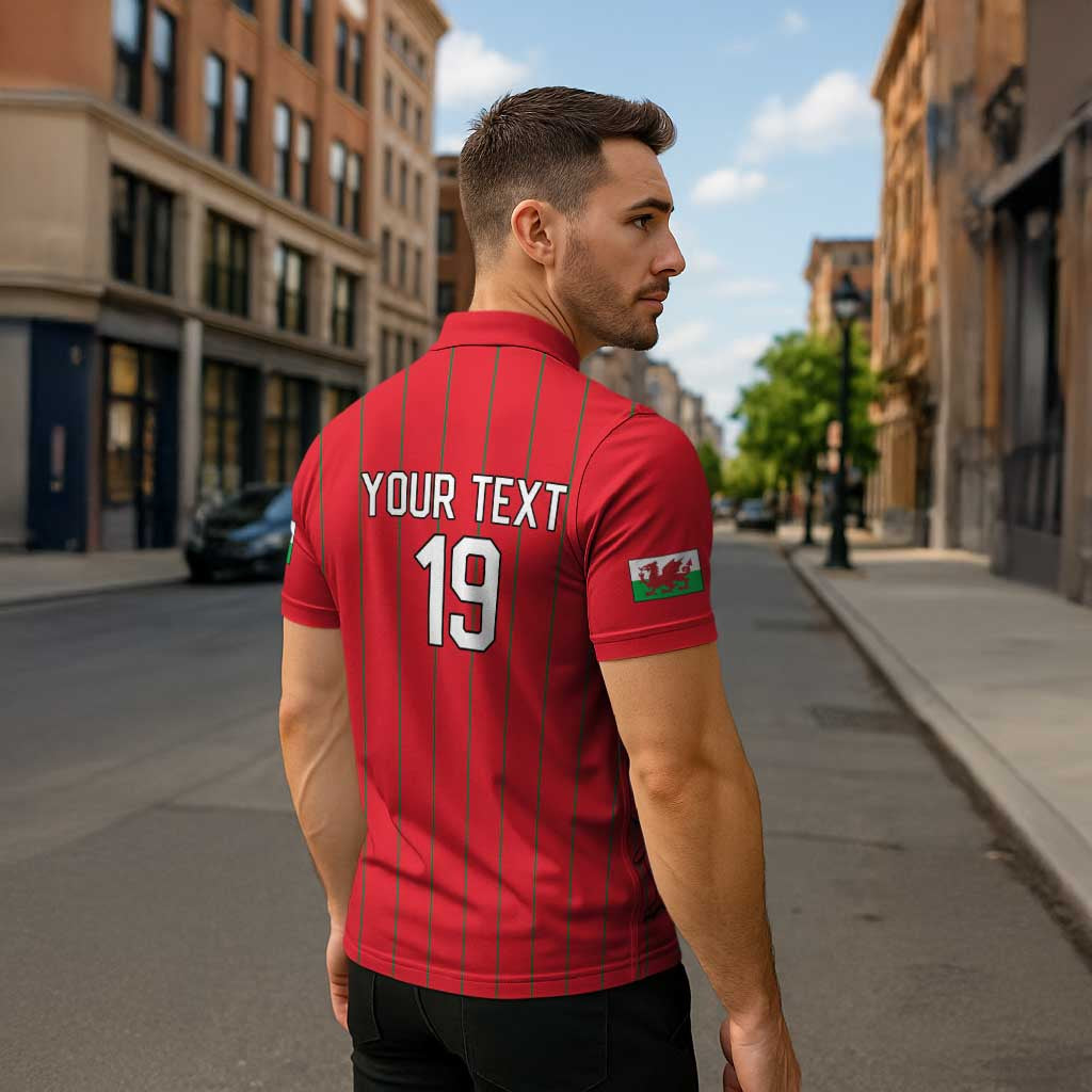 Custom World Football 2026 Wales Zipper Polo Shirt Cymru Together Stronger - Wonder Print Shop