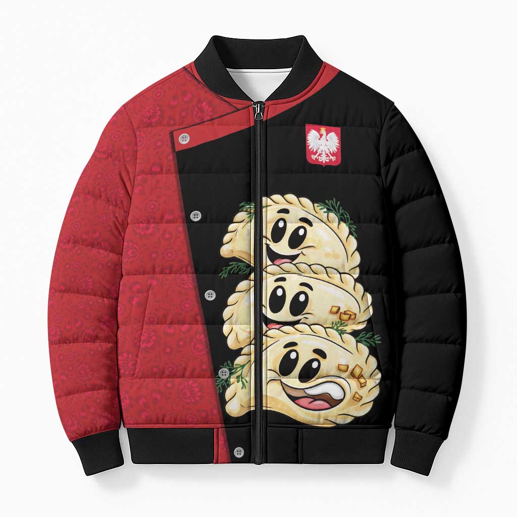Personalized Poland Pierogi Bomber Puffer Jacket Polish National Dumplings
