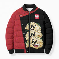 Personalized Poland Pierogi Bomber Puffer Jacket Polish National Dumplings