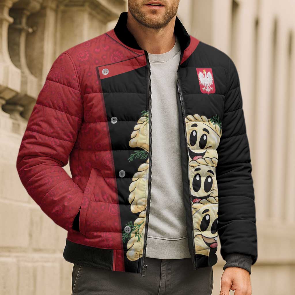 Personalized Poland Pierogi Bomber Puffer Jacket Polish National Dumplings