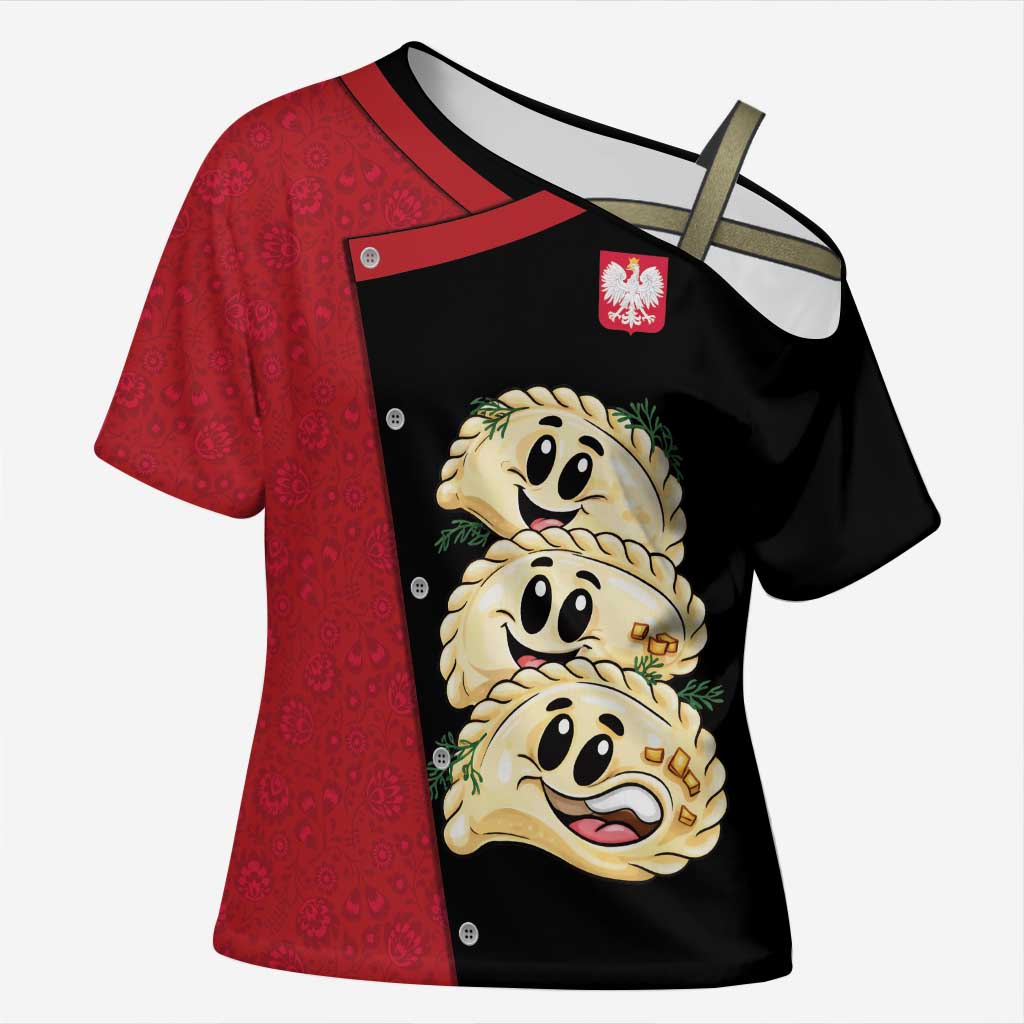 Personalized Poland Pierogi Cross Shoulder Shirt Polish National Dumplings