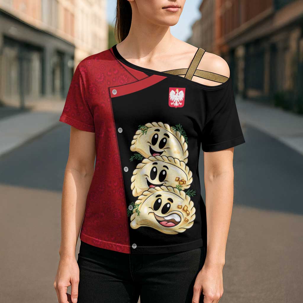 Personalized Poland Pierogi Cross Shoulder Shirt Polish National Dumplings