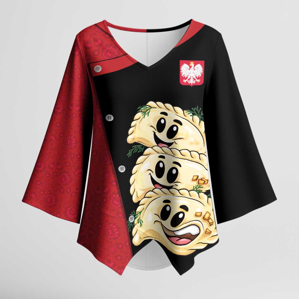 Personalized Poland Pierogi Kimono Sleeve Blouse Polish National Dumplings