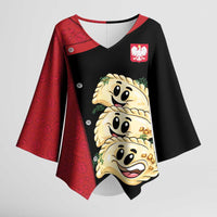 Personalized Poland Pierogi Kimono Sleeve Blouse Polish National Dumplings