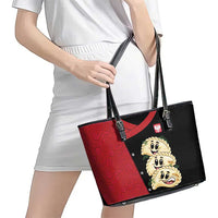 Poland Pierogi Leather Tote Bag Polish National Dumplings