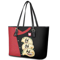 Poland Pierogi Leather Tote Bag Polish National Dumplings