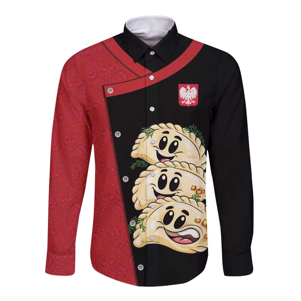 Personalized Poland Pierogi Long Sleeve Button Shirt Polish National Dumplings