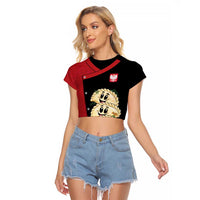 Personalized Poland Pierogi Raglan Cropped T Shirt Polish National Dumplings