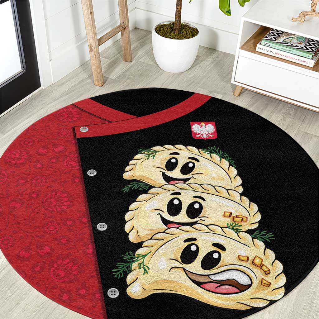 Poland Pierogi Round Carpet Polish National Dumplings
