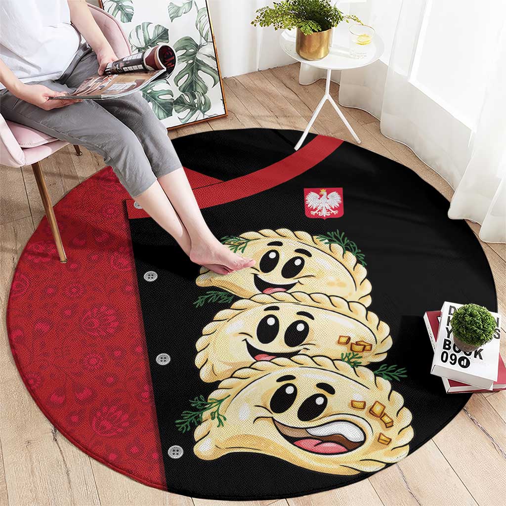 Poland Pierogi Round Carpet Polish National Dumplings