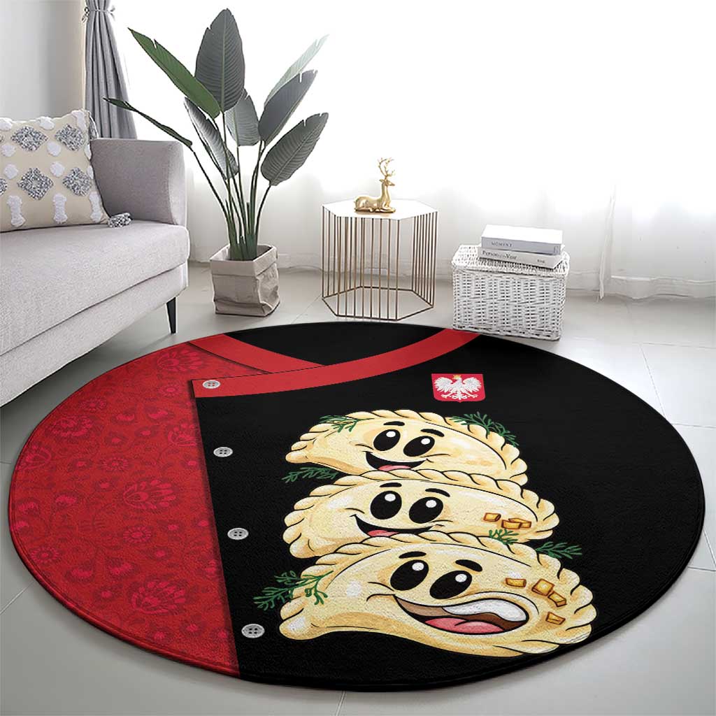 Poland Pierogi Round Carpet Polish National Dumplings