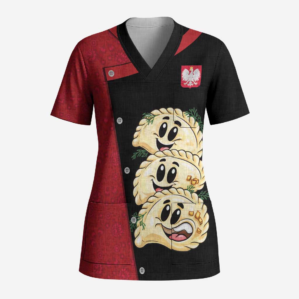 Personalized Poland Pierogi Scrub Top Polish National Dumplings