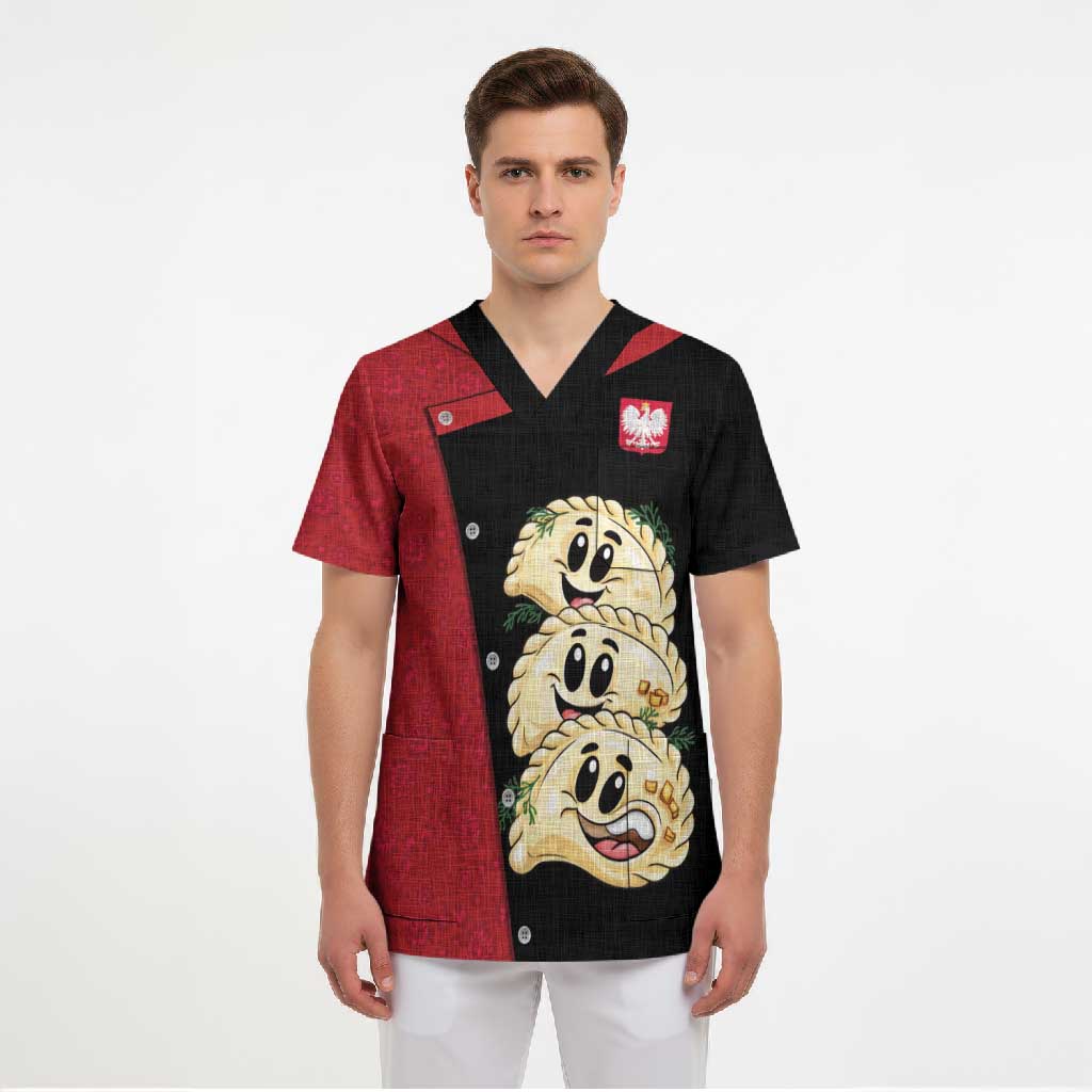 Personalized Poland Pierogi Scrub Top Polish National Dumplings
