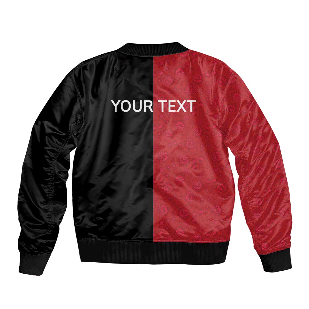 Personalized Poland Pierogi Sleeve Zip Bomber Jacket Polish National Dumplings
