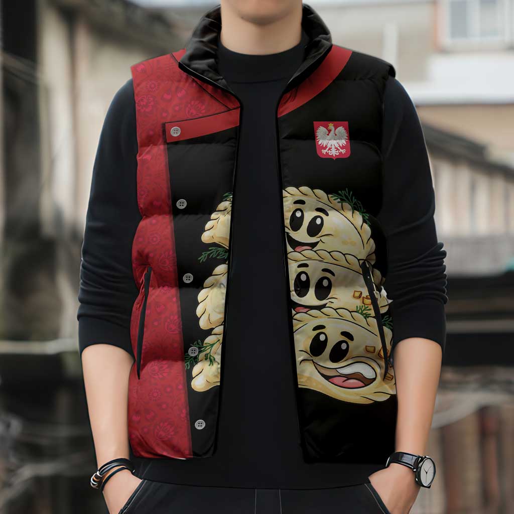Personalized Poland Pierogi Sleeveless Puffer Jacket Polish National Dumplings