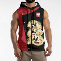 Personalized Poland Pierogi Sleeveless Zip Hoodie Polish National Dumplings