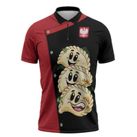 Personalized Poland Pierogi Zipper Polo Shirt Polish National Dumplings
