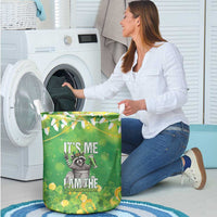 Funny Raccoon St Patrick's Day Laundry Basket It's Me I Am the Shenanigans