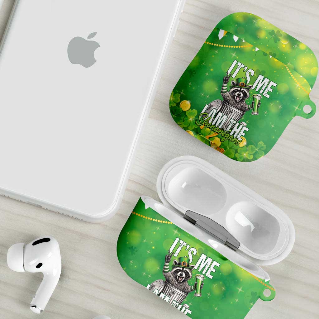 Funny Raccoon St Patrick's Day AirPods Case It's Me I Am the Shenanigans