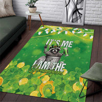 Funny Raccoon St Patrick's Day Area Rug It's Me I Am the Shenanigans