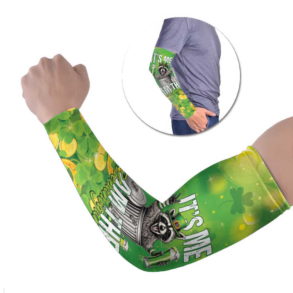 Funny Raccoon St Patrick's Day Arm Sleeves It's Me I Am the Shenanigans