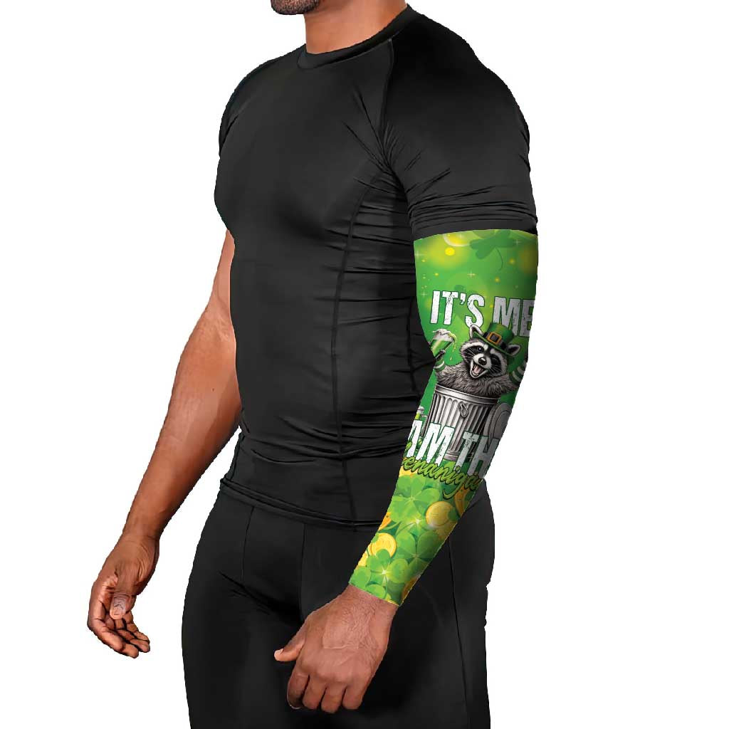 Funny Raccoon St Patrick's Day Arm Sleeves It's Me I Am the Shenanigans