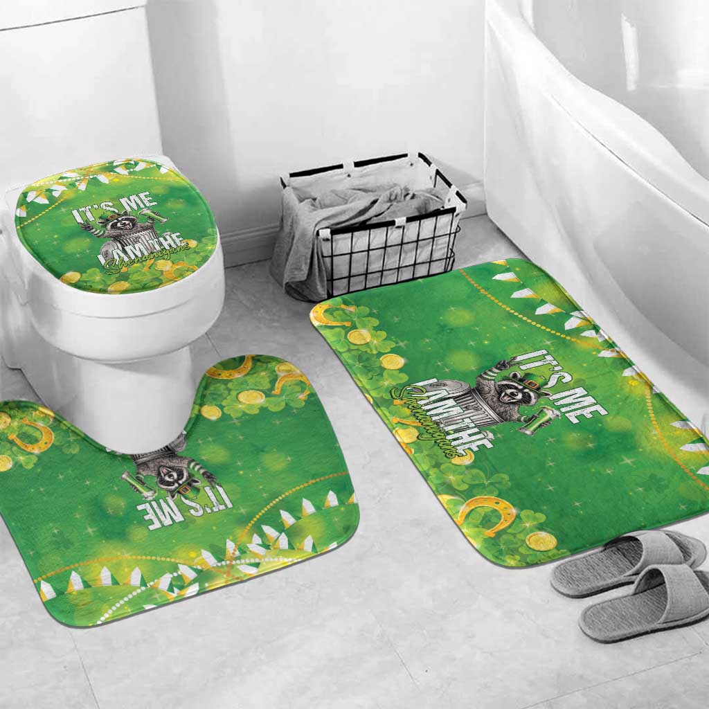 Funny Raccoon St Patrick's Day Bathroom Set It's Me I Am the Shenanigans