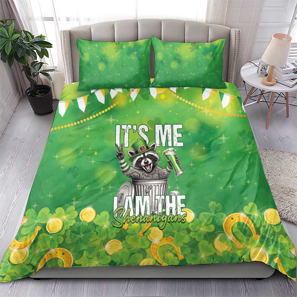 Funny Raccoon St Patrick's Day Bedding Set It's Me I Am the Shenanigans