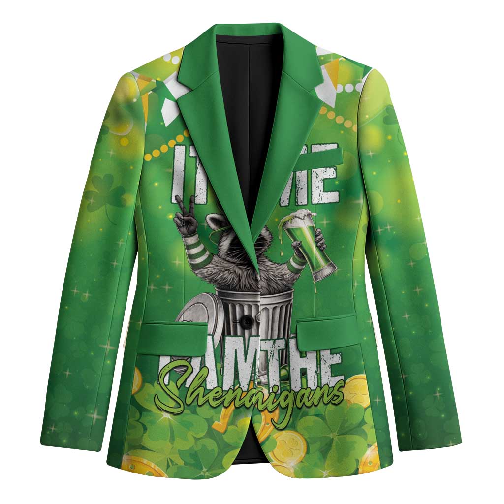 Funny Raccoon St Patrick's Day Blazer It's Me I Am the Shenanigans