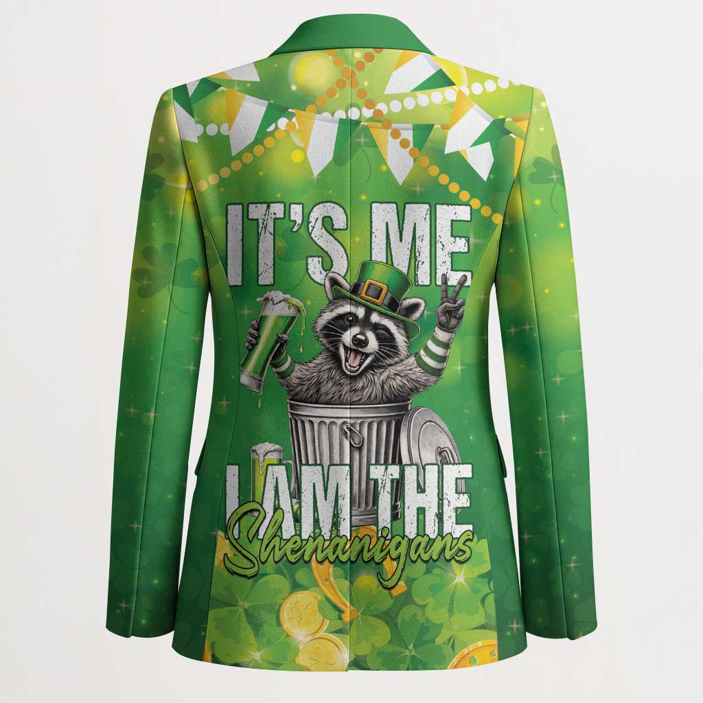 Funny Raccoon St Patrick's Day Blazer It's Me I Am the Shenanigans