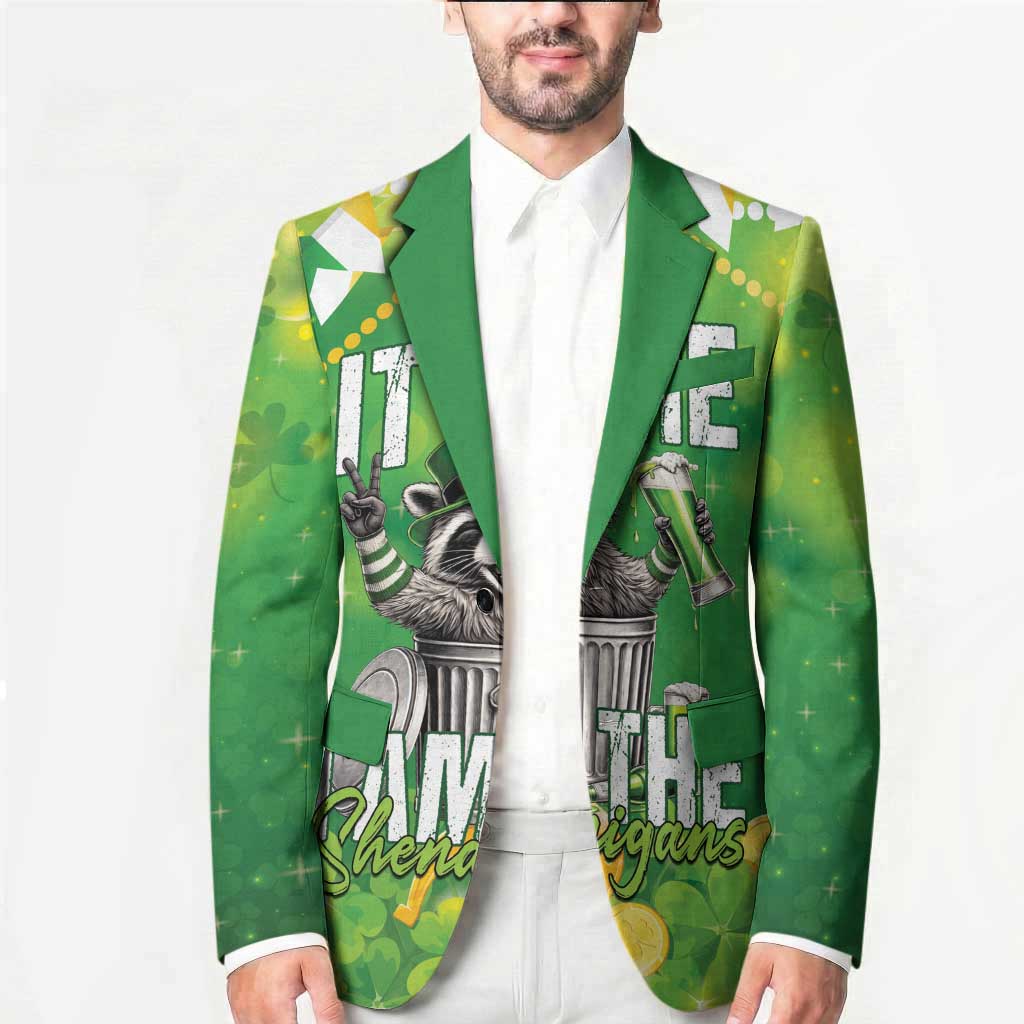 Funny Raccoon St Patrick's Day Blazer It's Me I Am the Shenanigans