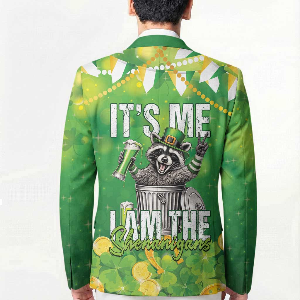 Funny Raccoon St Patrick's Day Blazer It's Me I Am the Shenanigans